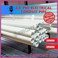 SIRIM 4.5 FEET PVC Electrical Conduit Pipe 20mm 3/4'' / 25mm 1'' Paip Wiring High Quality Cable Prot