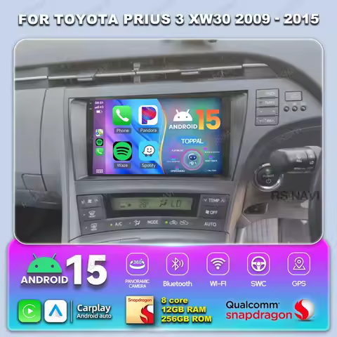 Android 15 Car Radio For Toyota Prius 3 XW30 2009 - 2015 4G LTE Multimedia Viedo Player Stereo Navig