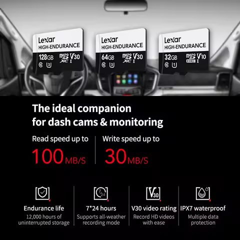 Lexar High-Endurance TF MicroSD Memory Card C10 UHS-I Flash Cards for Dash Camera and monitor 32GB 6