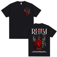 Rapper Anuel AA Rhlm 2 Tour Album Graphic T-Shirt Men's Clothing Oversized Hip Hop Short Sleeve O Ne