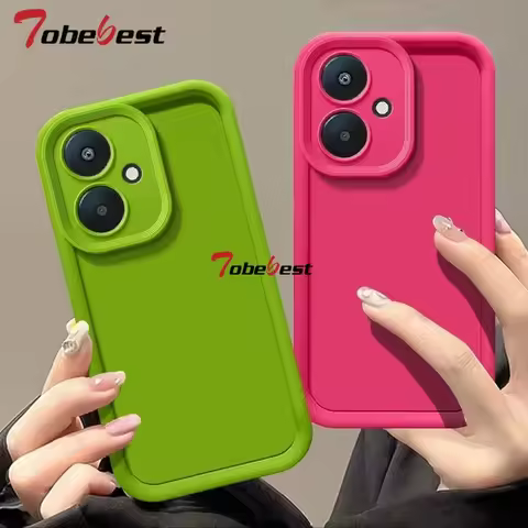 Solid Color Camera Lens Silicone Case for Xiaomi Redmi 14C 13C 12C 12 10 9 8 8A 7 7A 6 6A 4G 5G Fund