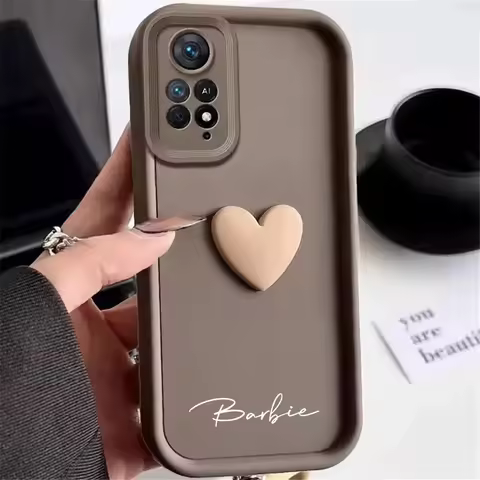 Customized Personalized Name 3D Love Heart Case For Xiaomi Redmi Note11 Note 11 Pro Plus 4G 5G Luxur