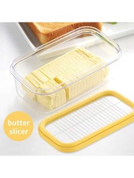 1個密封奶油切片器盒，可用於儲存乳酪，冰箱整理盒