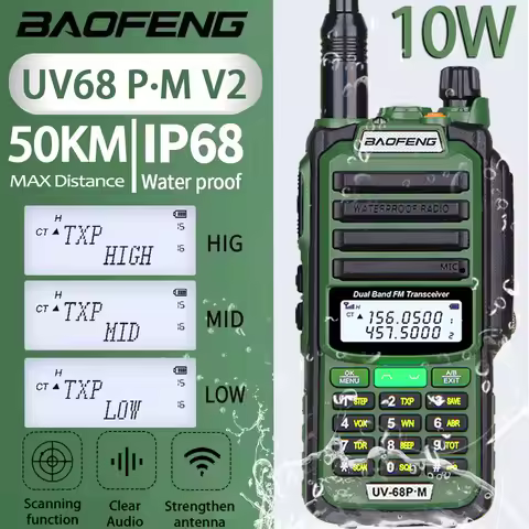 Baofeng UV68 Pro MAX V2 711 Antenna IP68 Waterproof Walkie Talkie Radio Upgrade Of UV9R 5R Pro UV13