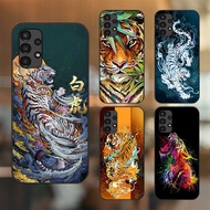 Samsung A13, A32 4G, A32 5G, A33 5G Case With Black Border Printed With Luxurious Tiger Fortune
