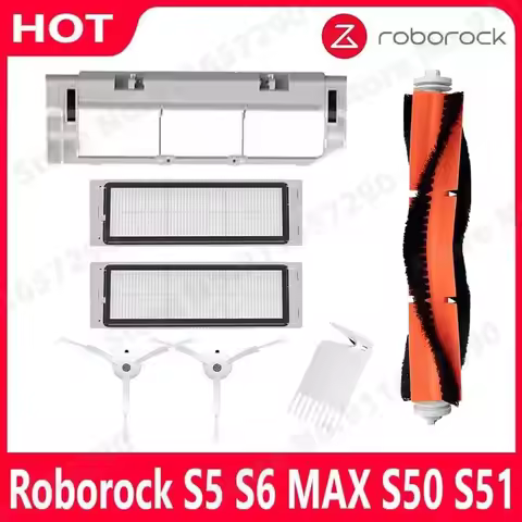For Xiaomi 1S Roborock S6 S5 S60 S65 S5 S50 S55 E25 E35 Main Brush White HEPA Filter Vacuum Parts Ac