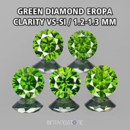 HIJAU Genuine European Green Diamond 1.3 mm Green Diamond 0.01 Cts Clarity VS-I Natural Sprinkle 1 p
