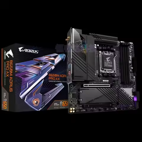 New！GIGABYTE B650M AORUS PRO AX Micro-ATX AMD B650 DDR5 6600(OC) MHz M.2 USB3.2 128G Wi-Fi 6E Socket