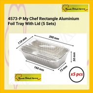 Rectangle Aluminium Tray 4573-P | Aluminium Container | Aluminium Foil | Bekas Aluminium Foil (5pcs)