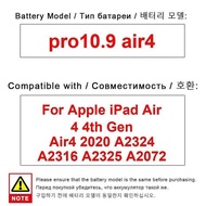 For A pple i pad Air 4 4th Gen Air4 2020 A2324 A2316 A2325 A2072 pro10.9 air4 Battery 7606mAh