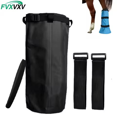 1Set Hoof Soaking Boot with EVA Pad & 2 Elastic Bands, Easy Use Equine Soaker Bag for Horse Hooves C