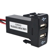 12V-24V Car Charger Dual USB Ports Charger LED Display Voltmeter Power Socket For TOYOTA