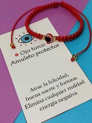 1pzs ojo turco redondo pulsera tejida cuentas acrilico proteccion pulseras para compartir