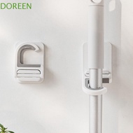 DOREEN 3Pcs Broom Holder, Plastic Self-adhesive Mop Hanger, Multi-Purpose Waterproof Space Saving Wa