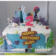 kue ulang tahun frozen elsa / cake ultah alsa / cake birthday frozen - 20x20 rainbow