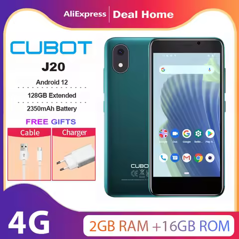 Cubot J20 4-Inch Mini Smartphone 16GB ROM (128GB Extended) Dual SIM Dual 4G Celulares Android 12 Mob