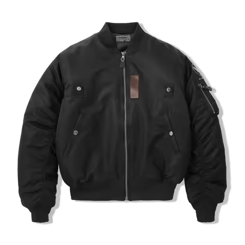 WII USAF William Gibson 2025 MA-1 Black Winter Coat Pilot Nylon VTG Padded L2B Vintage JAPAN Bomber