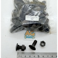 50 Sets of CB Bolts 5/s 16 x 3⁄4 Black Truck Bed Bolts 12 and 2cm Fence/s Bumper/s Umbrella/s