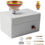 HAPPY TIME-Pottery Wheel Machine USB Pottery Making Kit with 6Pcs Ceramic Clay Tools Electric Potter