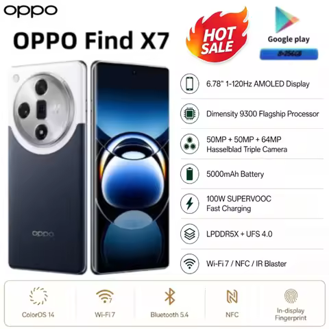 2026 new OPPO Find X7 5G 8GB+256GB Mobile Phone, 6.78-inch ProXDR OLED, Dimensity 9300, Hasselblad C