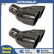 Bent Dual Exhaust Muffler Tip 2.5 inch 3.0 inch Inlet Slant Cut Black Titanium