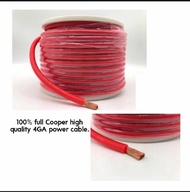 Power Amp Cable 0GA / 4GA / 8GA PURE COPPER Subwoofer Hi-Fi Car Audio  Cable 8GA/4GA/0GA 100% Copper