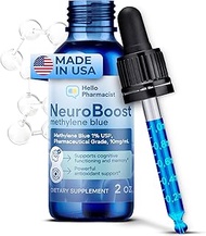 HelloPharmacist NeuroBoost Methylene Blue 1% - 2Oz (60 mL) - Pharmaceutical USP Grade 99.99% Purity 
