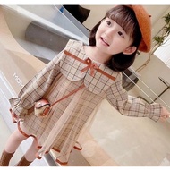 Imported checkered ribbon dress