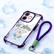 YBD Clear Case For OPPO A5i A5 Pro A5X A3X A60 A3 NFC A40 A40M Protective Cover Purple Graffiti Bear