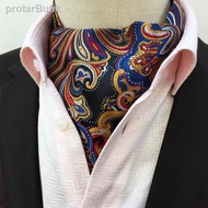 ┇17 Colors Paisley Waistcoat Ascot Ties Wedding Formal Gifts for Men Suit Ties Cravat