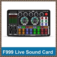 (JPTZ) F999 Sound Card Audio Mixer Live Sound Card Voice Changer Mixing Console Amplifier Sound Card