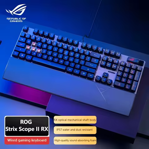 ROG Strix Scope II RX gaming keyboard,Pre-lubed ROG RX Optical Switches, IP57 Waterproof Protection