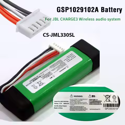 For JBL Charge3 Charge 3 Speaker Battery Replacement JBLCharge3 GSP1029102A 6500mAh 330SL Batteries 
