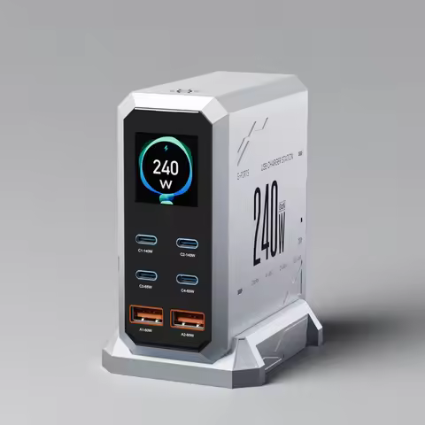 240W GaN Charger PD3.1 140W USB Type C 6 Ports PPS PD Desktop Fast Charging Station for MacBook Lapt