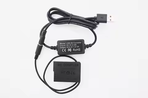 USB Convertor + DMW-BLC12 Dummy Battery DMW-DCC8 DC Coupler for Panasonic GX8 FZ1000 FZ300 FZ200 G6 