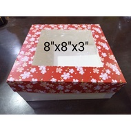 8x8x3 Cake box sold by 10pcs