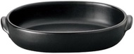 Western Pottery Open Black Serum, Oval Au Gratin (Large), 11.4 x 7.5 x 2.2 inches (29 x 19 x 5.5 cm)