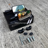 Square Circuit Mirror Carbon Chrome Motif Model H2C Riz Full Cnc Aluminum Universal Circuit Mirror N