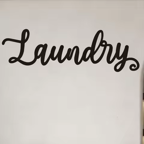 Charming Black Metal Laundry Sign – Farmhouse Style for Bathrooms & Wash Rooms