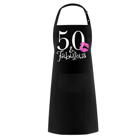 50 And Fabulous Kiss Lips apron Fifty years old 50th Birthday party BBQ dinner decoration mom wife g
