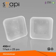 [25pcs] Thinwall Square 450ml TransparentBENING Lunch Box/ SUAPI Food Container/