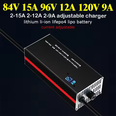 84V 96V 108V 120V 15A Adjustable Charger 126V 12A 96.6V 10A 116.8V 92.4V 117.6v 134.4v 100.8V Smart 