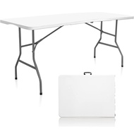 Lifetime 5-Foot Fold-in-Half Table, Gray Camping Table Foldable Table