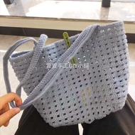 DIY Wool Crochet Bag Wool Material Bag Hollow Waffle diy Bag Large Capacity diy Handmade Bag Summer 