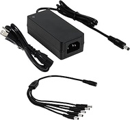J-Tech Digital 12V 5A Power Supply AC 100-240V to DC 12V 5A 60W Power Adapter with 5.5x2.5mm DC Plug