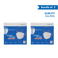 MEDICOS Slim Fit 165 (S/M Size) HydroCharge™ 4ply Surgical Face Mask (Assorted Color)- bundle of 2 b