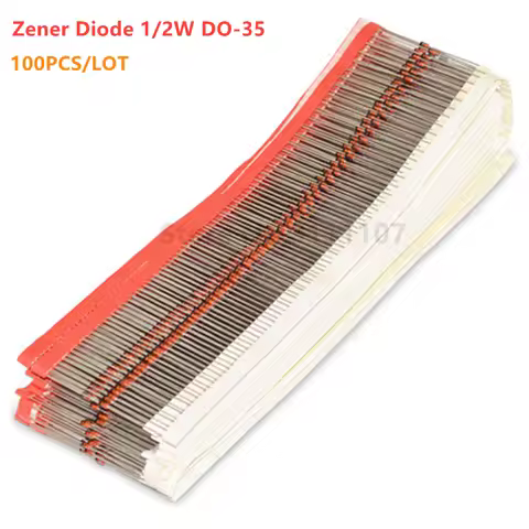 100PCS 1/2W DO-35 BZX55C3V3 4V7 5V1 6V2 6V8 7V5 8V2 9V1 10V 11V 12V 13V 15V 18V 24V 30V 3.3/4.7/5.1/