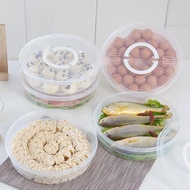 RL5LBR 1Pcs Round Multipurpose Airtight For Meat Pizza Dumplings Single Layer Dumpling Box Storage Box Food Container Storage Tray