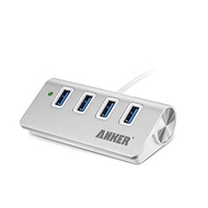 Anker® AH430 USB 3.0 4-Port Hub， Portable Aluminum Hub with 2-Foot USB 3.0 Cable