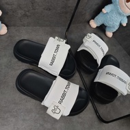 Dép quai ngang Nữ in hình RABBIT.TOWN quai xé đế cao 4cm - Nữ Đế Bằng Dép Cao Su dép rabbit Slipper